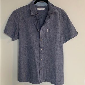 Ben Sherman SS Navy Chambray Shirt Mens Small
